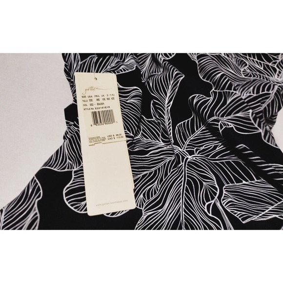 Profile by Gottex Womens Size 32E Swim Tankini Top E22151W18 Black White Floral - Picture 3 of 6